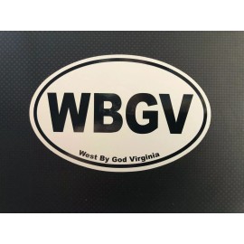 WBGV for West by God Virginia - White Vinyl Oval Bumper Sticker
