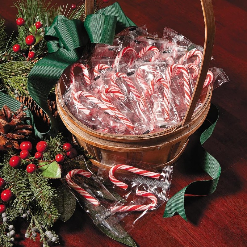 Fun Express Mini Candy Canes Bulk 100 Count - Individually