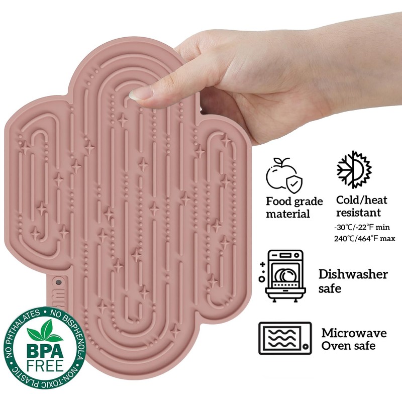 OHMO-Cactus Lick Mat for Dogs and Cats(2 Pack) Easy to