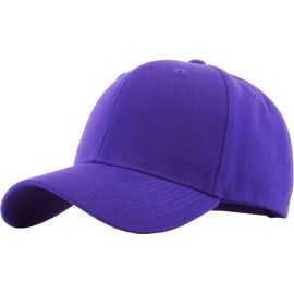 KBY-2361 PUR Plain Blank Curved Brim Adjustable Baseball Cap Hat Unisex Purple