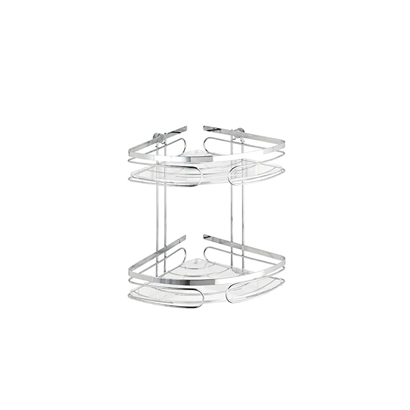 Wenko Premium 20412100 Wall-Mounted Corner Shelving Unit with 2 Shelves