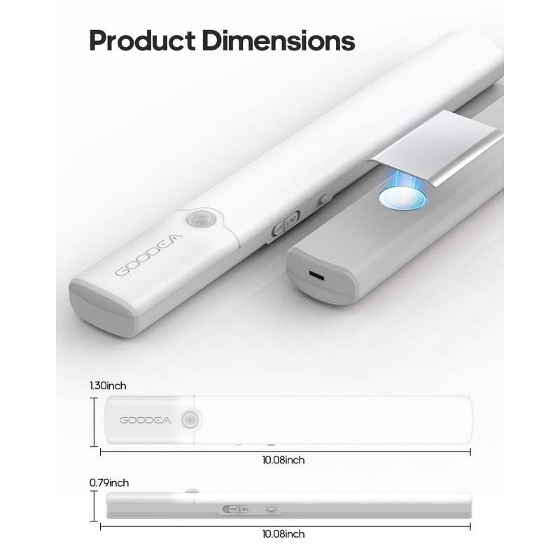 GOODEA Under Cabinet Lighting, LED Motion Sensor Light Indoor, Wireless