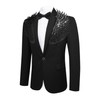 Cloudstyle Men's Wedding Sequin Wing Stage Clothes Premium Suit Jacket