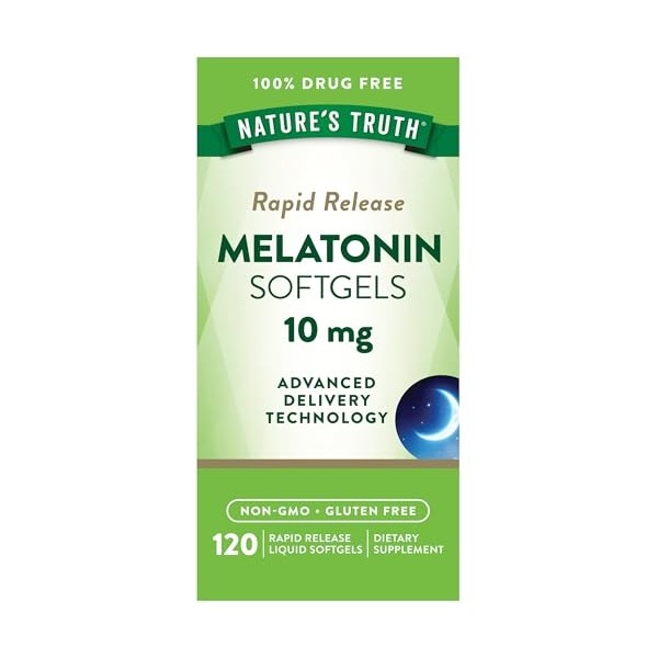 Nature's Truth Melatonin 10mg | Rapid Release Liquid Softgels |