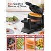 FOHERE Double Waffle Maker, 1400W Rotating Belgian Waffle Iron with
