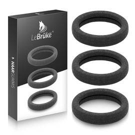 Lebrüke® Hair Bobbles Black 50 pcs Premium Scrunchies Hair Bands - Elastic and Cotton - Scrunchies for Women and Girls - Hair Scrunchie Hair Band Ponytail