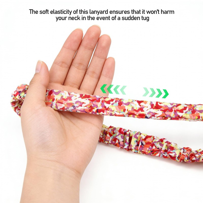 Cute Scrunchie Lanyard for Women - Aesthetic Elastic ID Card