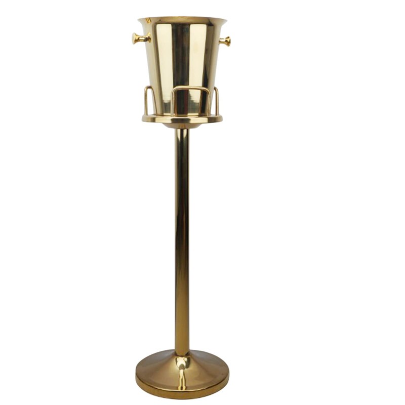 TITIDU Titanium Gold Ice Bucket Rack，Floor Standing Golden Champagne Ice
