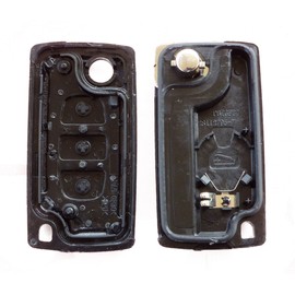 RKFUK® - Replacement 3 Button Remote Car Key Fob Case with Flip Blade for C1 C2 C3 C4 C5 C6 Grand Xsara Picasso Berlingo Dispatch Keys and Fobs suitable for Citroen Cars and Vans