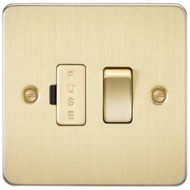 Knightsbridge FP6300BB Brushed Brass FPAV6300BB Flat Plate 13A Switched Fused Spur Unit, 230 V