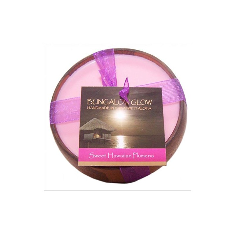 BUNGALOW GLOW Sweet Hawaiian Plumeria Small Candle, 6 OZ