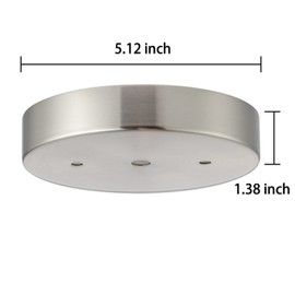 EIFHYT Canopy Kit for Chandelier, 5 1/8 Ceiling Lighting Modern Steel Canopy Kit Light Fixture Cover Plate, Hook & Cord Holder for Pendant Lighting Fixtures (Brushed Nickel)