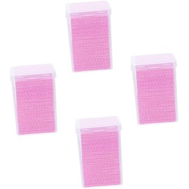 Cabilock Toallitas Limpiadoras para Pegamento de Pestañas Tela No Tejida Rosa, Paquete de 4 Cajas y 200 Piezas, Portátil y Evita Obstrucción para Proceso de Extensiones