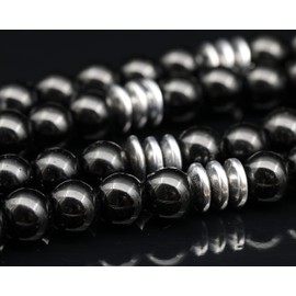 ElisaJewelryArt - Natural Raw Tourmaline Crystal Pendant Black Onyx Stone Beaded Necklace Genuine Gemstone Purification Stone Clasp Closure Necklace Unisex Necklace (22, Raw Tourmaline)