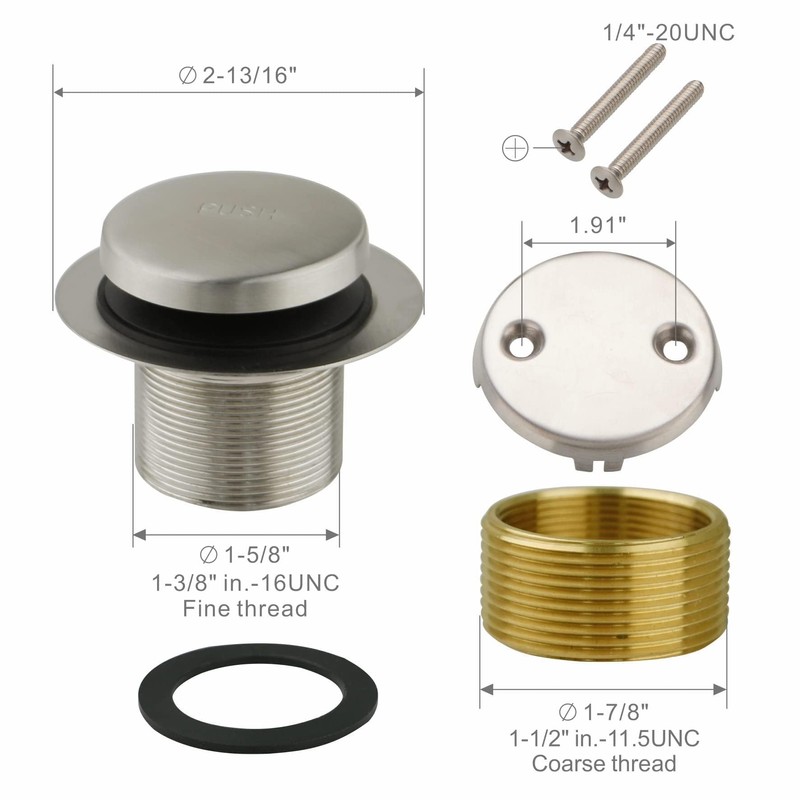 Welsan Bathtub Drain Tip Toe Tub Conversion Kit, Replacement Bath
