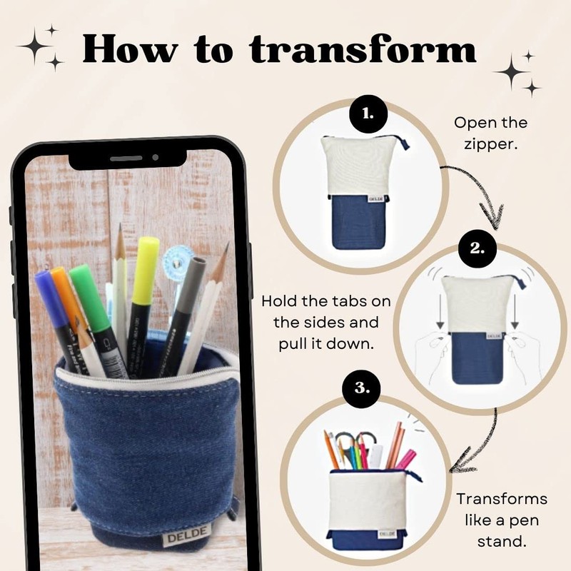 Sunstar Stationery Pen Case Delde Slim Pouch Denim Blue S1415891