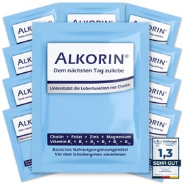 Alkorin® For A Better Next Day Supports Liver Function with Choline Multivitamin Base Powder With Magnesium, Zinc, Folic Acid, Electrolytes, Vitamin B Complex B1 + B2 + B3 + B5 + B6 + B12