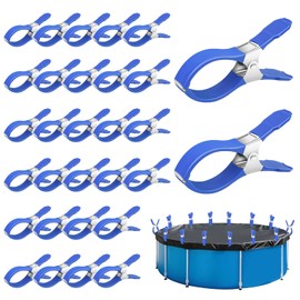 30 PCS Pool Cover Clips for Above Ground Pools,5.1 Inch Stainless Steel Pool Cover Clamps,Heavy Duty Windproof Pool Clips for Winter Outdoor Above Ground Swimming Pool Cover