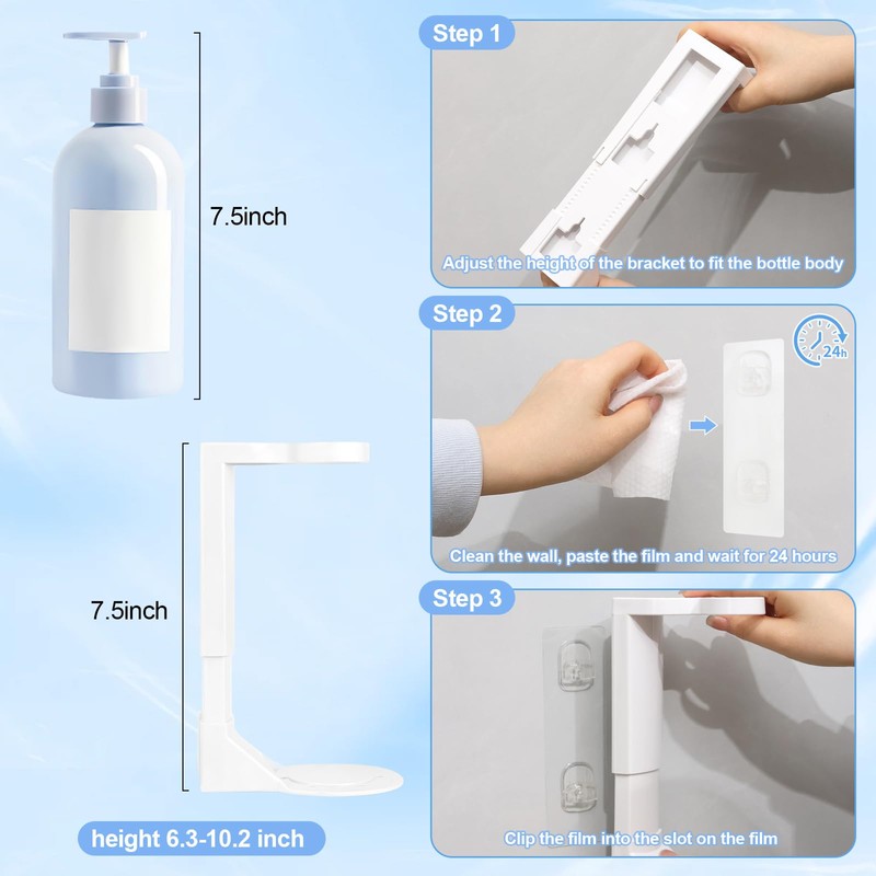 TUNEYA No Drill Shampoo & Conditioner Holders 2 Pack Adhesive