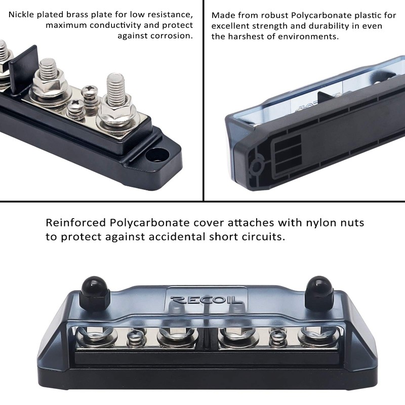 Recoil BBPG4 Bus Bar Positive and Negative 4 x 5/16”(M8)