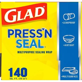 Glad Press'n Seal Plastic Food Wrap 140 sq. ft./roll, 2 rolls