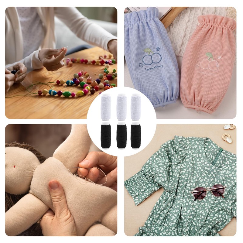 6Pcs Elastic Sewing Thread 25m Each Elastic Thread for Shirring