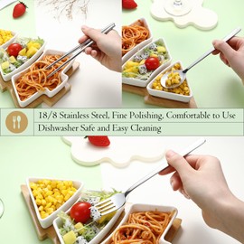 DEVICO Travel Silverware Set with Case, Portable Lunch Utensils Set for Work, Reusable Travel Cutlery Set, 18/8 Stainless Steel Flatware for Caming School Picnic, Dishwasher Safe (Pink)