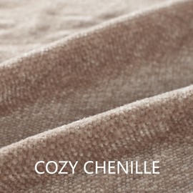 LONG CREATE Chenille Throw Blanket for Couch 60"X 80" Twin, Soft Cozy Throw Blanket with Fringe Tassel for Bed Sofa Chair, Lightweight Knitted Decorative Farmhouse Boho Blanket for Gift, Taupe