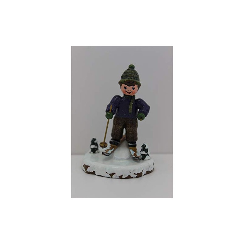 Hubrig Folk Art Small Figures & Miniatures Winter Children's Snowshoe