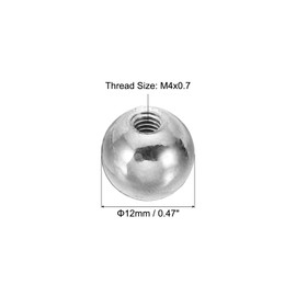 PATIKIL M4 x 12mm Ball Nuts Knob, 30 Pack Steel Drilling Ball Caps Blind Hole Handle Nut Decoration for Furniture Lamp or DIY Project, Silver Tone