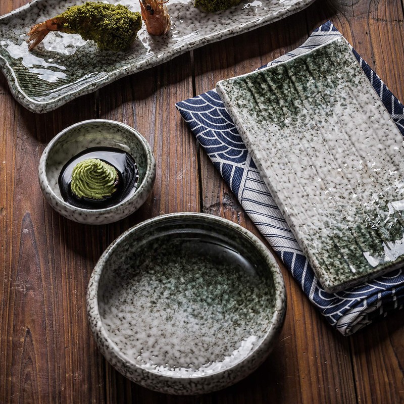 Uaral Japanese Sushi Plates,8.5inch Ceramic Sushi Plate,Sashimi Plate For Restaurant