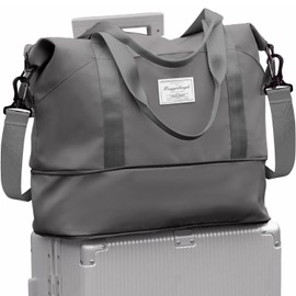 Bolsa Deportiva Para El Gym,Bolsa De Deporte Expandible,Diseño De Separación De Ropa Seca Y Húmeda,Gran Capacidad Adecuada Para Viajes,Natación,Yoga,Fitness,Etc(Gris)