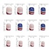 4th of July Square Press on Nails Glitter Frencch Tip