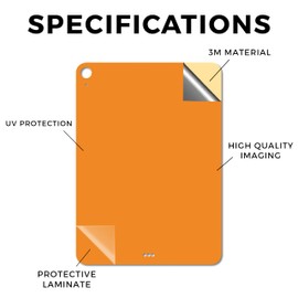 Tablet Skin Compatible with Apple iPad Air 11" (M3) 2025 - Solid Orange - Premium 3M Vinyl Protective Wrap Decal Cover - Easy to Apply | Crafted in The USA by MightySkins