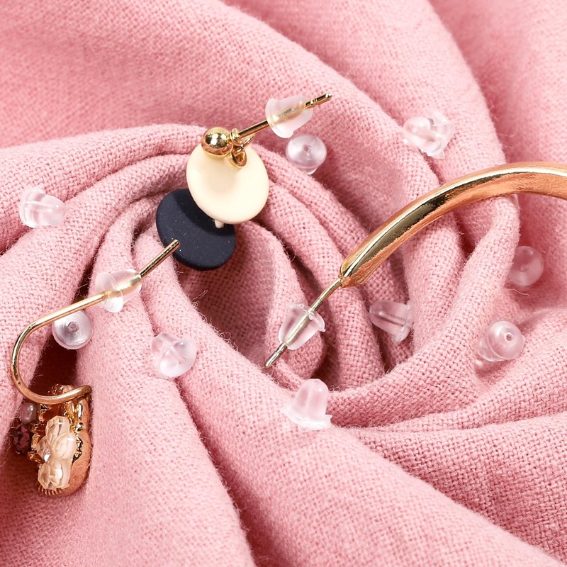 Rubber Earring Backs Soft Clear Earring Backings for Studs Hypoallergenic