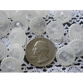 24 Buttons mKET Frosted Pattern Edge Shank Buttons 5/8" (24L 15mm) Craft Retro Sewing Paper tag Supply Bulk Sweet Beads Embellish Knit Crochet