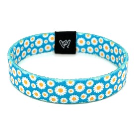 Hang Loose Bands - Coastal Surfer Beach Bracelet for Men, Women & Teens - Comfy Summer - Boho Reversible Wristband- Wild Daises | Extra Small: 5.5" length (for petites & kids)