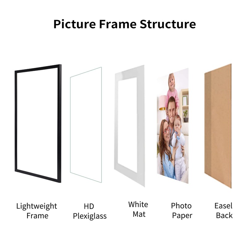 Giftgarden 11x17 Picture Frame Pack of 4, Matted 11x17 Frames
