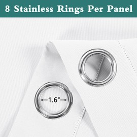 LORDTEX Waterproof Indoor/Outdoor Curtains for Patio - Thermal Insulated, Sun Blocking Blackout Curtains for Bedroom, Porch, Living Room, Pergola, Cabana, 52 x 95 inch, Pure White, Set of 2 Panels