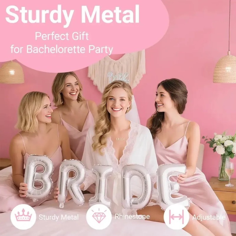 Kit Bride Despedida De Soltera White: Velo Diadema Novia
