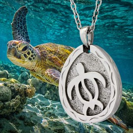 Hawaiian Jewelry by Austaras - Honu Sea Turtle Pendant - Good Luck and Protection Everywhere You Go