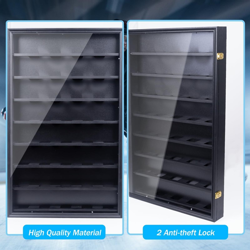 40 Hockey Puck Display Case, Puck Holder Wall Mount ,Hockey