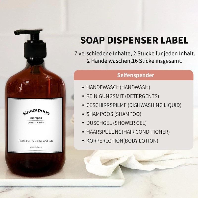 Soifenspend Plastic, Set of 4 Soap Dispensers 300 ml with
