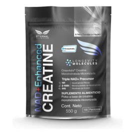 Eternal Nutrition Creatina Monohidratada  Micronizada con NAD (550 g)  Precursores NAD  110 Porciones  Fuerza Muscular y Longevidad Celular...        