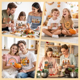 12 Sheets Fall DTF Transfers Ready to Press Iron on Transfers for T-Shirts,Pumpkin Fall Iron on Patches for Shirt Clothes Bag Pillow DIY Craft, Thanksgiving Heat Transfer Vinyl Stickers Iron on Decal