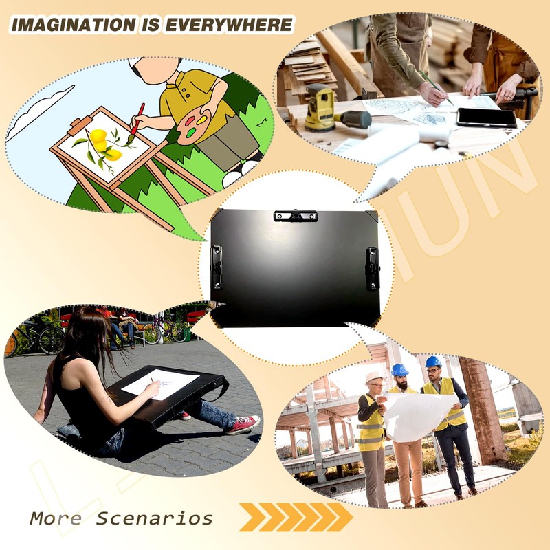 Three Black Clip Aluminum 11x17 Clipboard Metal Stainless Hangable Clipboards