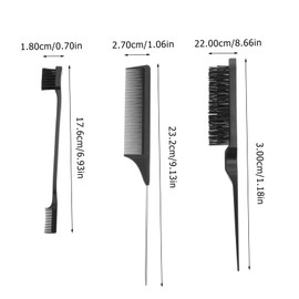 FOMIYES 3-Piece Professional Hair Dye Comb Set Tail Comb and Teasing Brush for Hair Salon and Home Use