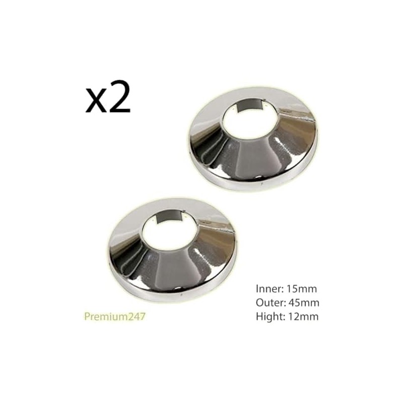 Radiator Pipe Sleeve Covers and Pipe Collars in Chrome Effect