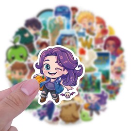 52pcs Stardew Valley Stickers Cool Colorful Waterproof Decals for Teens Laptops,Funny Cartoon Game Stickers for Water Bottle Notebook Luggage Journal Skateboard Phone