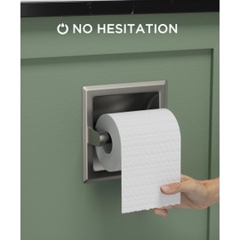 FORIOUS Recessed Toilet Paper Holder, Stainless Steel Durable Tissue Roll Holder Wall Mount for Bathroom Space Saving Design with Mounting Bracket, Wall Toilet Paper Dispenser Insert, Brushed Nickel